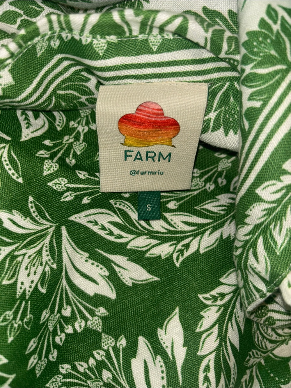 Farm Rio Green Floral Delhi Tapestry Beaded Straps Midi Dress - Picture 5 of 5